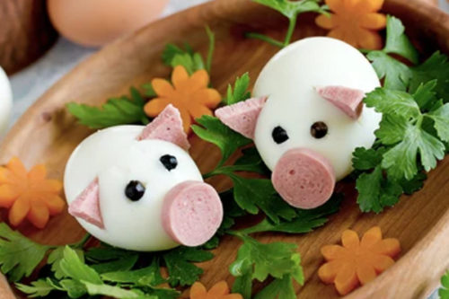 oeufs durs cochons